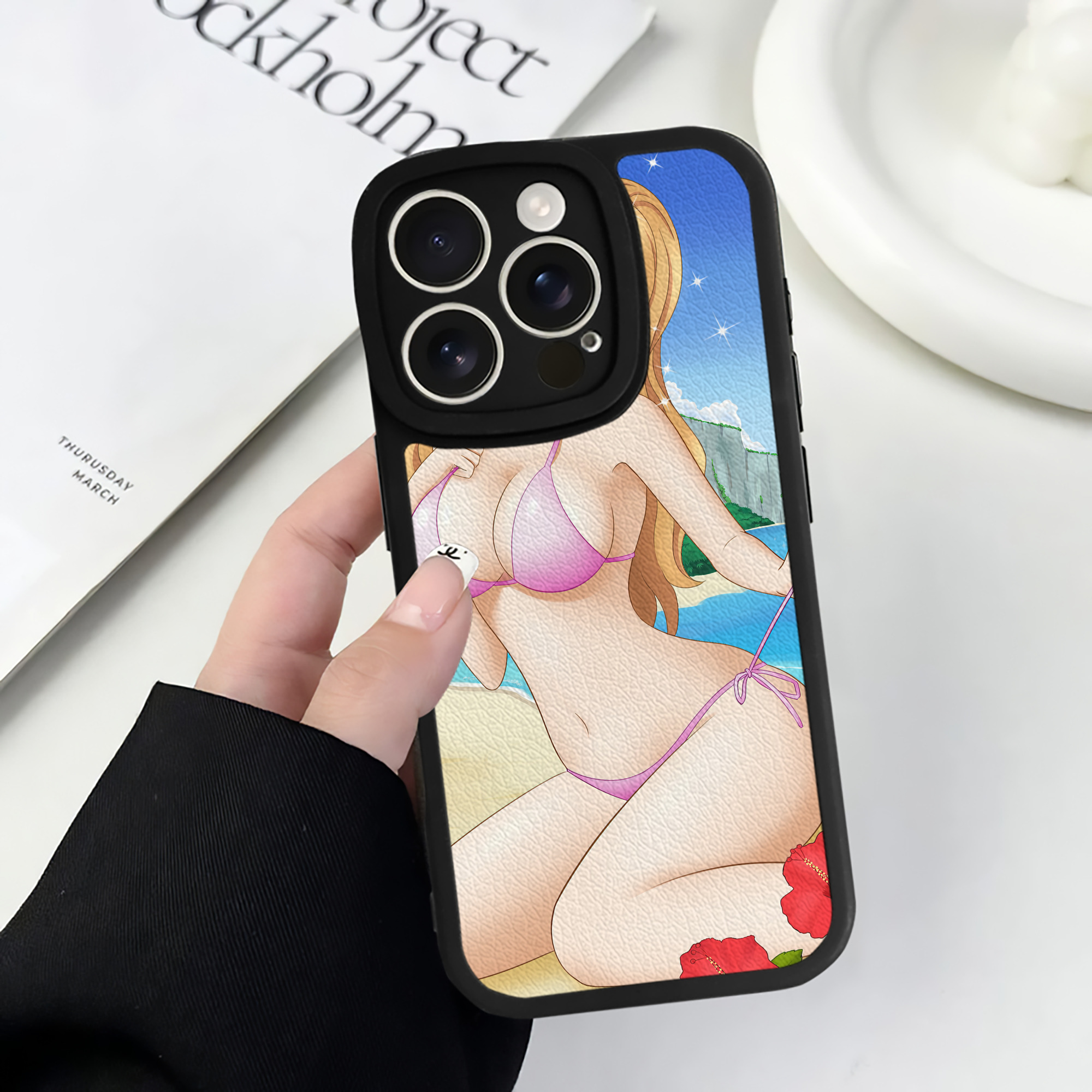 （画像用） ワンピース ONE PIECE 【iPhone 16シリーズ対応】シリコンスマホケース（レザー調） 材質：シリコン